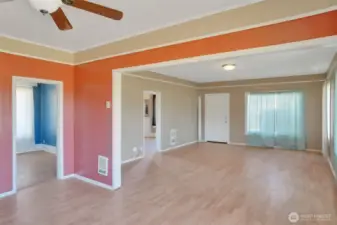 Another view from dining room with an entrance to second bedroom
