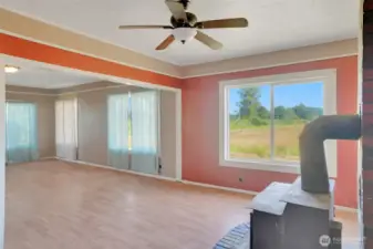 Looking out the window to all the land