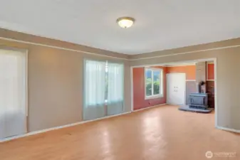 Living room looking into the dining room