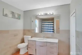 Spacious bath with tile