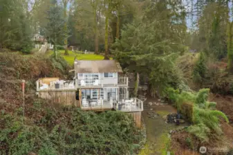 Drone view from the waterfront