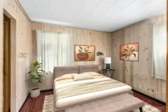 Digitally staged Bedroom #1