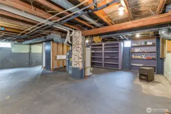 Large basement offers extra space for storage or projects