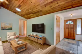 Virtually staged family room