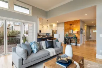 Open layout with high ceilings.