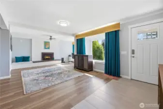 Front room off entry with fireplace