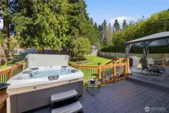 Relax on your deck in your hot tub with complete privacy