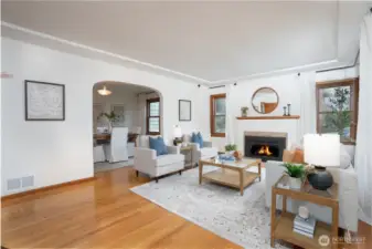 Gorgeous hardwoods & gas fireplace