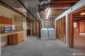 Plumbed for 2nd bath in the room behind the W & D