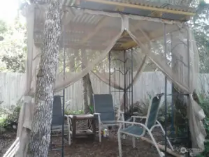 Gazebo set up in the summer time! This is a previous photo