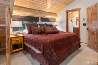 Upstairs primary bedroom with attached bath and fabulous views!