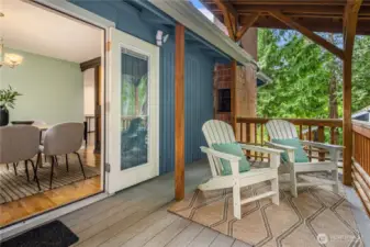 Private, covered deck for peaceful evenings or entertaining