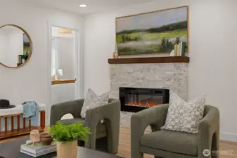 Heading from living room, first bedroom
