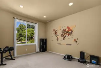 The main floor office is spacious and practical when working from home or use as a guest bedroom.