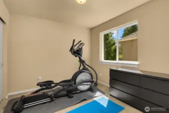 4th bedroom currently set up as a workout room.