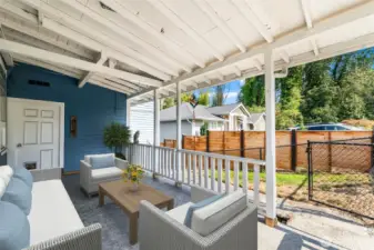 Patio is virtually staged