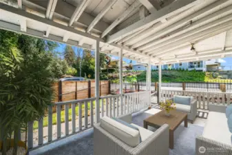 Patio is virtually staged