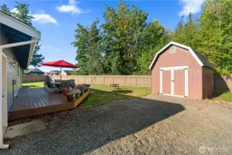 Shed with loft and parking for boat or RV