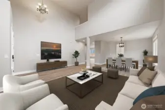Love this 2 story living room-virtually staged to show how big this room is!