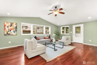 Door leads out to back deck and yard.