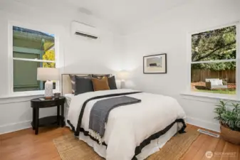Main floor bedroom with minisplit.