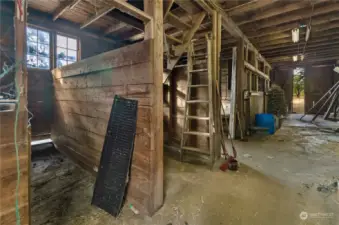 Inside view of the barn.