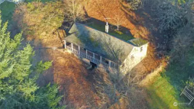 Overhead view of the home itself.
