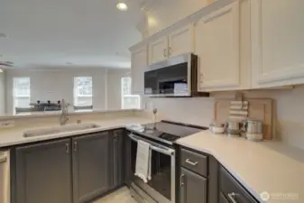 Entertaining is easy with the kitchen open to the dining area.