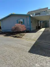 Closer view of Carport