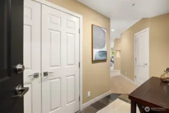 Sophisticated entry with large coat closet
