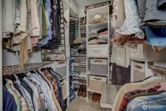 Primary closet with custom shelving