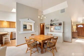 Plenty of room to entertain in this spacious dining area, open to the kitchen and living room