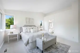 A large primary suite...