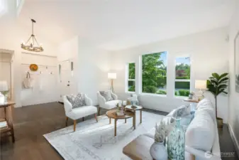 Vaulted ceilings bring the light; year round!