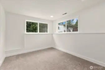 Downstairs bedroom - great flex space for home office or gym