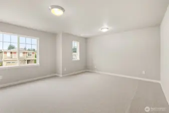 Oversized 5th room for flexibility as a bedroom, bonus room or whatever you need for added space. Room has a reach-in closet and is pre-wired for internet.