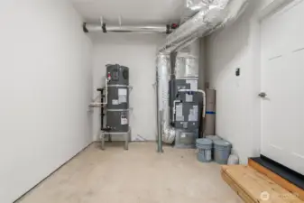 High efficiency Carrier electric forced-air furnace and Electric hybrid water heater