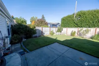 with a sliding door that opens to the patio