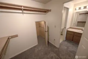 the primary walk in closet has a closet! so much storage