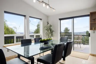 Indoor outdoor entertaining is easy with the wrap around porch
