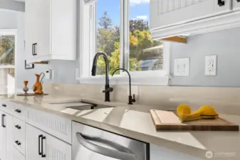 New quartz tops, sink, fixtures