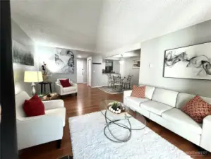 living room and dining room