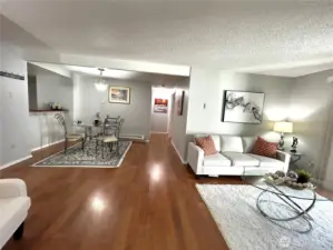 living room and dining room