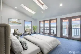 Primary bedroom with HUGE walk-in closet, Jacuzzi tub, sauna and 5pc bathroom, with BREATHTAKING VIEWS!