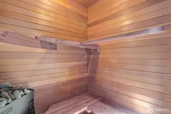 Sauna along with Jacuzzi tub in Primary Suite.