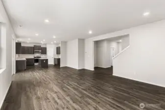 Spacious open concept downstairs. Pictures are for representational purposes only, colors and features may vary.