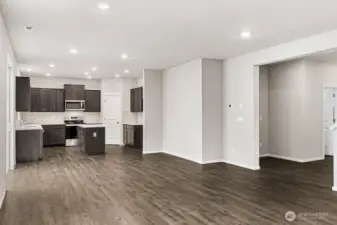 Kitchen open to the great room. Perfect for hosting. Pictures are for representational purposes only, colors and features may vary.