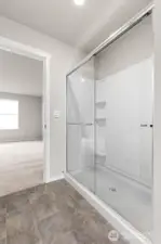 Primary bath will have a tiled showed. Pictures are for representational purposes only, colors and features may vary.