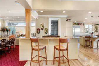Butlers Sink With Wine Fridge and Ice Maker.