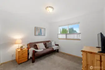 Guest room #2 looks out the back of the house.